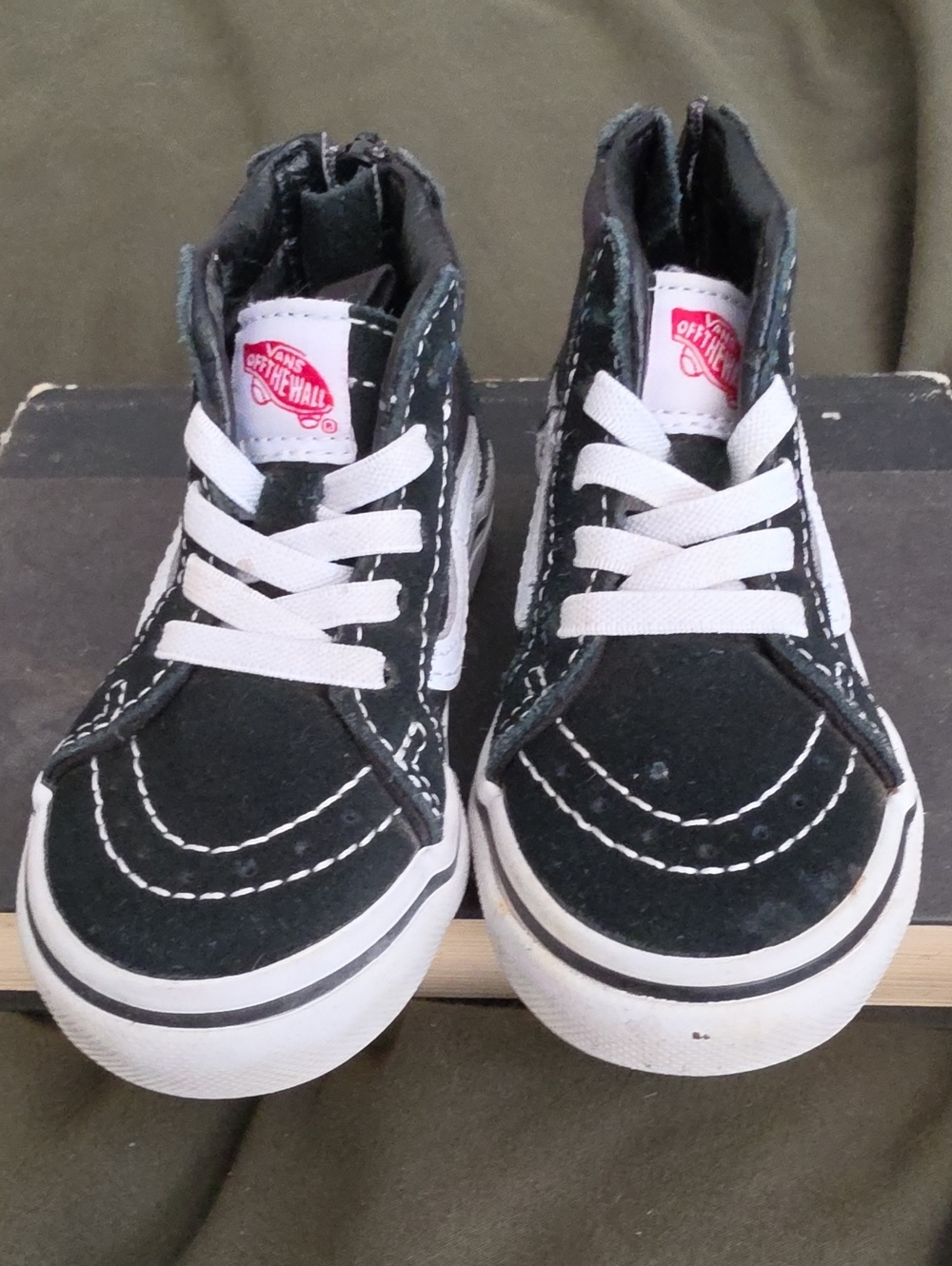 Vans Toddler Black and White High-Top Skate Sneakers